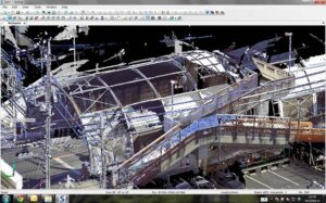 3D data of combined scan of pedestrian bridge.