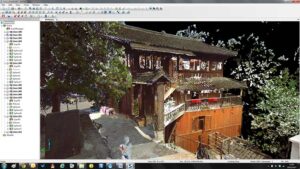 Photorealistic scans produced by the Focus3D showing a traditional house in color.